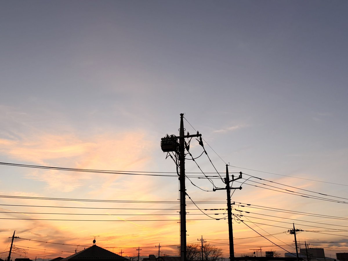 寒さが少し緩んだ今日の夕焼け。