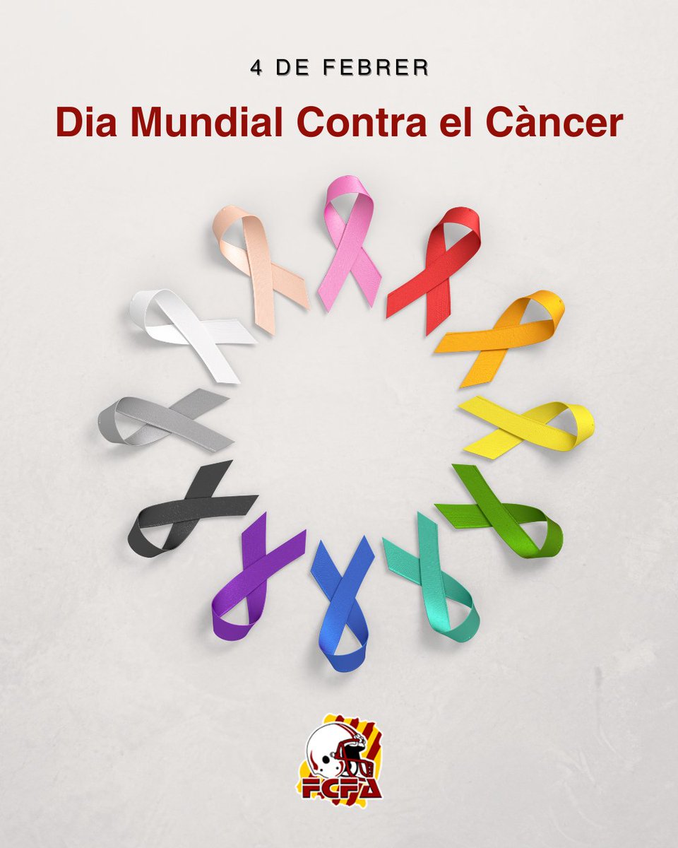 FCFAtwi's tweet photo. 📆 4 de febrer, #DiaMundialContraElCàncer

💞 Tota la nostra força i afecte a les persones que malauradament pateixen o han patit aquesta malaltia i a les seves famílies.

💪 Cuida’t! Porta una vida saludable, participa en programes de detecció precoç i fes exercici! 

#FCFA🏈 https://t.co/ttuhHyafmc