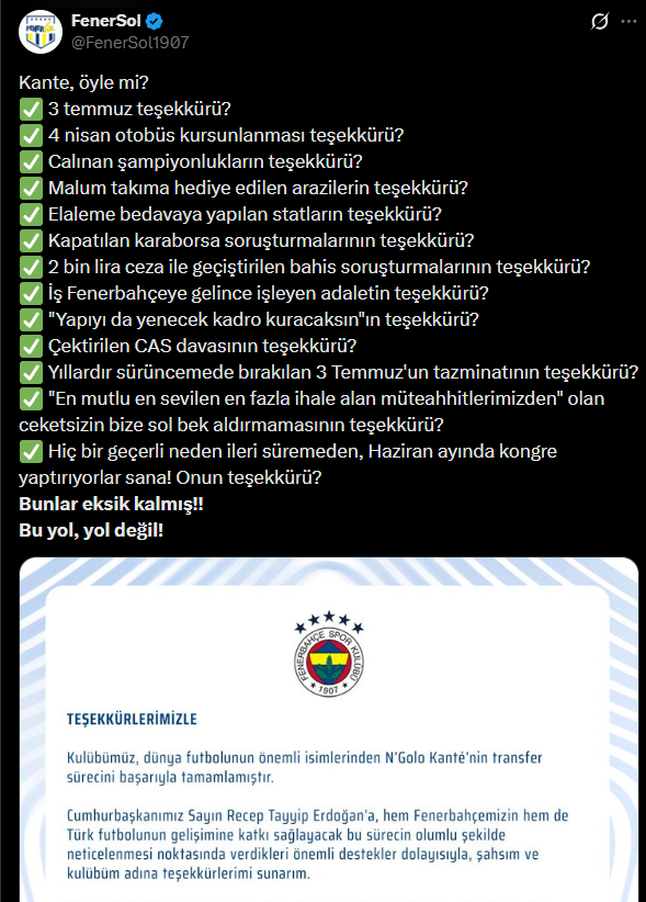 Oğlum siz ne iki yüzlü, ne omurgasız tiplersiniz. Ali Koç, Külliye'de poz verirken, bakanların elinden ağzına baklava alırken sesiniz çıkmıyordu. Bugün Sadettin Saran, Fenerbahçe menfaati için devletle doğru ilişki kurunca mı zorunuza gitti? Düşün Fenerbahçe'nin yakasından.