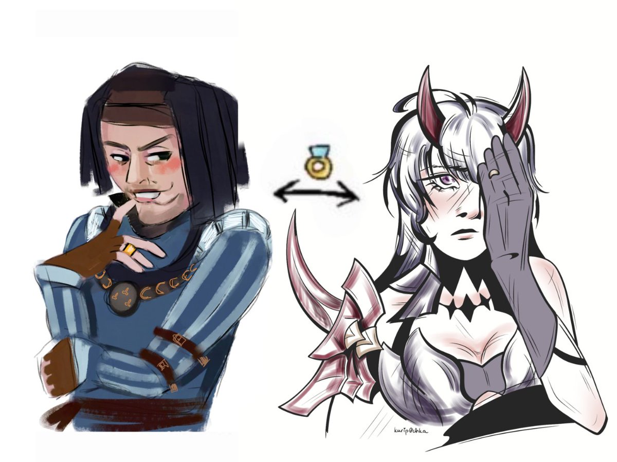 kurip0chka's tweet image. Tiktok trends with bestie @skald_mann 
Vernon Roche and Raiden Mei and their lavander marriage 

#witcher2 #hi3rd