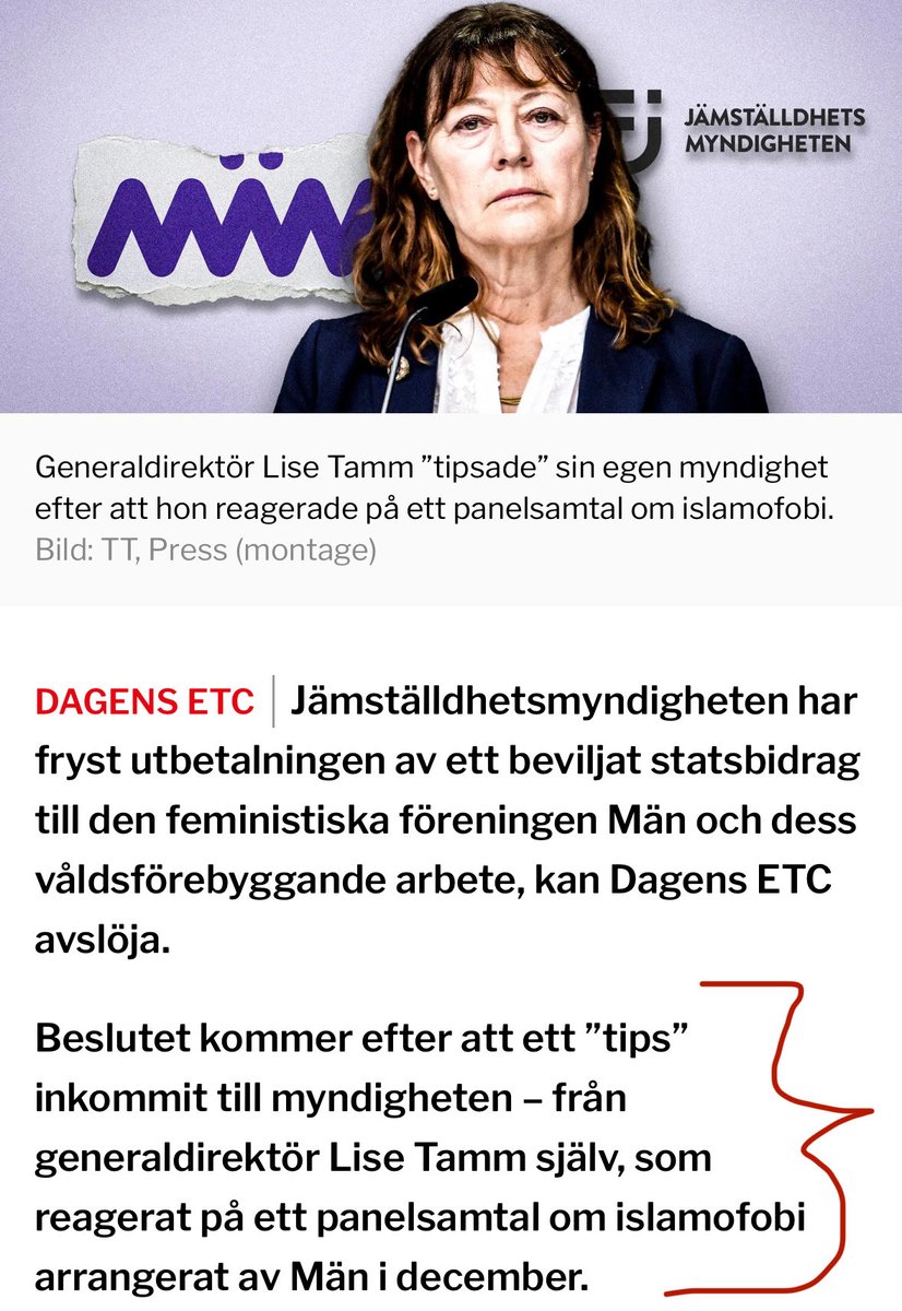 Haha, efter ha lämnat tips till sig själv stoppar GD Tamm Jämnställdhetsmyndighetens utbetalningar av bidrag till skräpföreningar.

Slay Queen 💅🏻