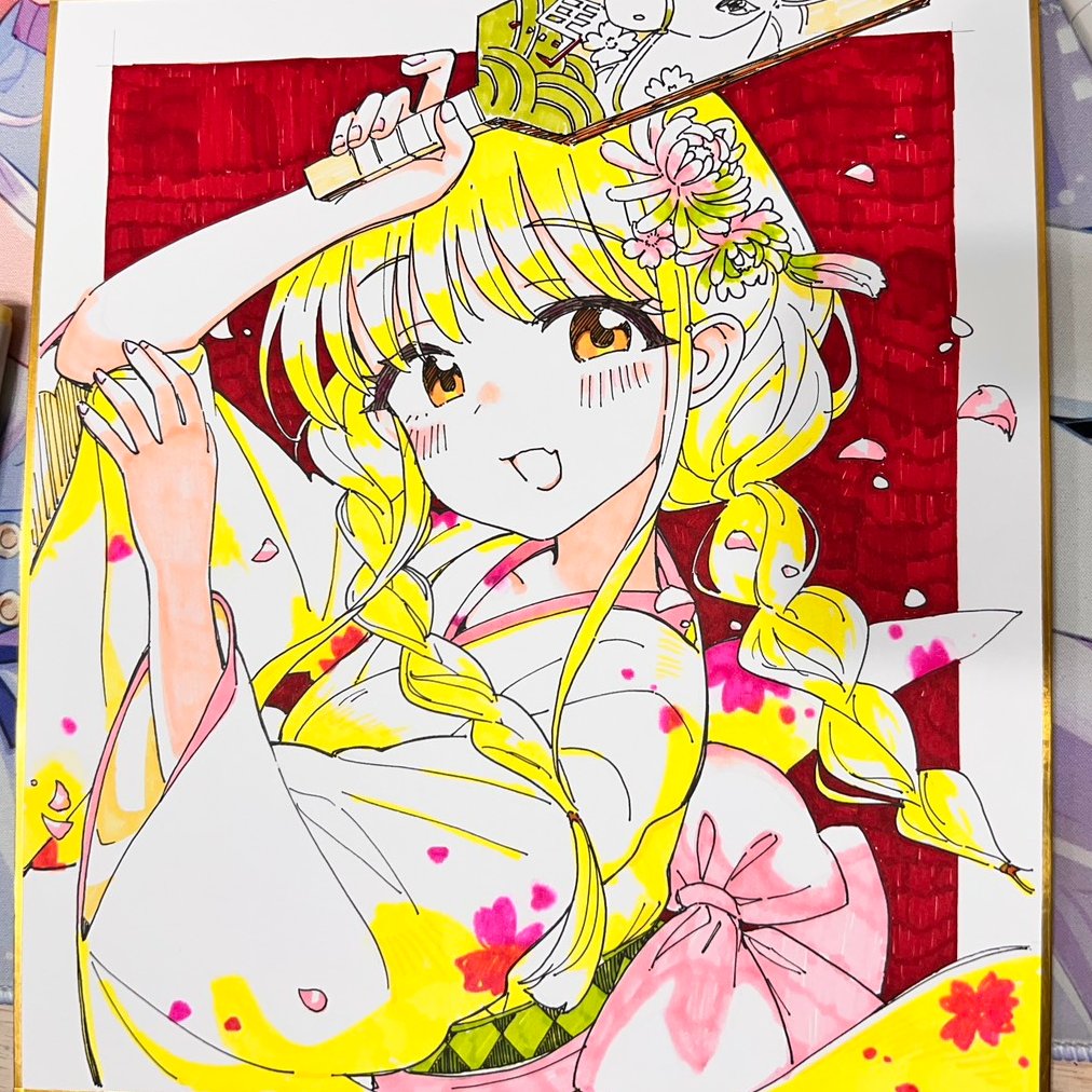 藤田ことね💛 手描きイラスト色紙 for FF46