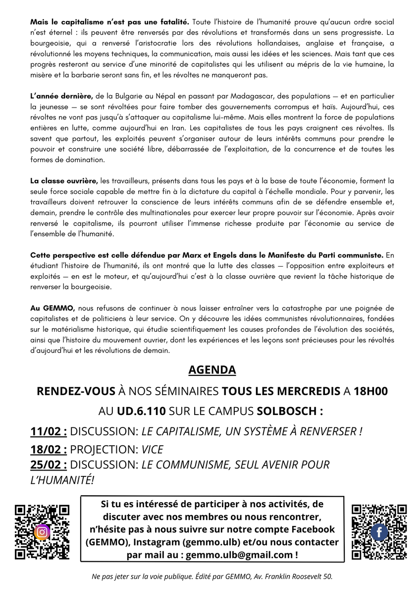 Le tract de rentrée du GEMMO