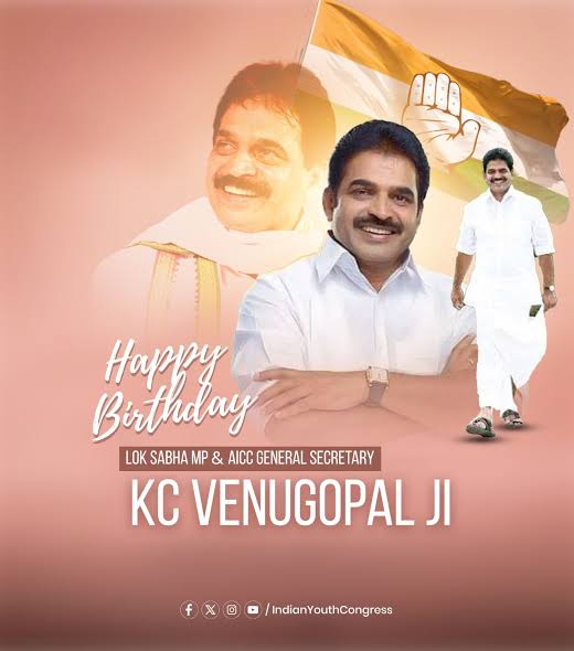 SyedKareemull's tweet photo. Happy Birthday @kcvenugopalmp ji https://t.co/fHBzp0VSfg