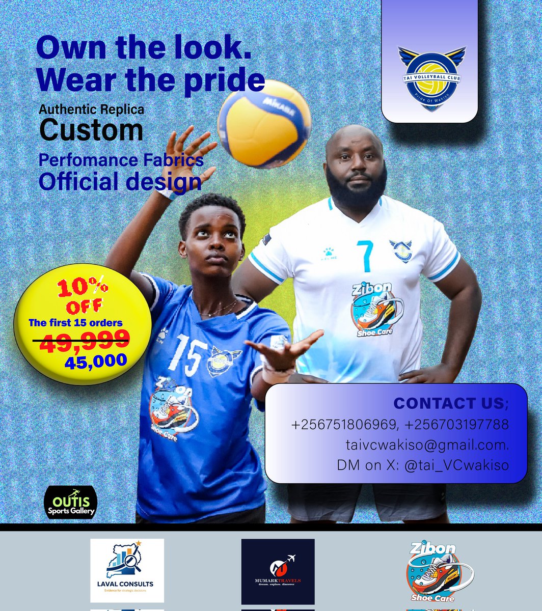 Tai_VCwakiso's tweet photo. Kindly support the team by getting yourself or your loved one a Tai Replica at only ugx 45000=
Offer stands for the first 15 orders.
#LetsgoTai #ZibonShoeCare #LavalConsults https://t.co/hyMnRmbipR