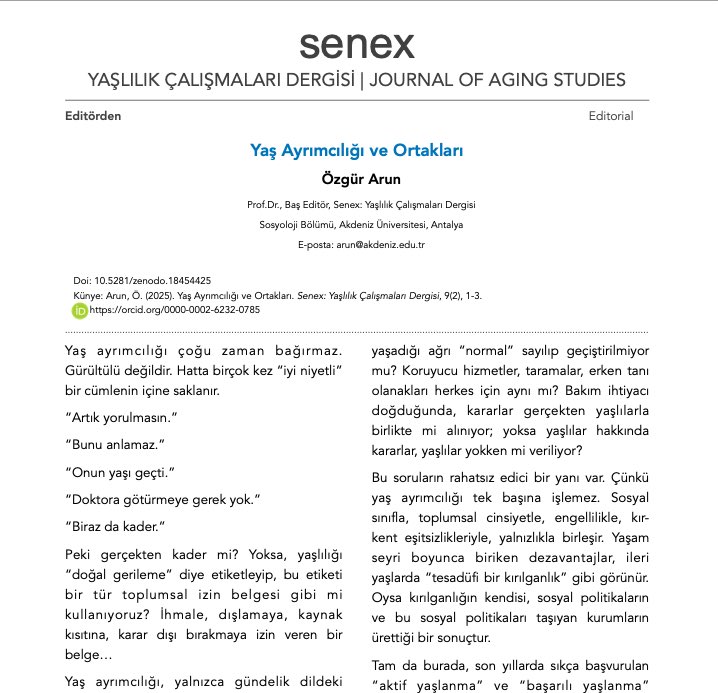 Senex: Journal of Aging Studies tweet media