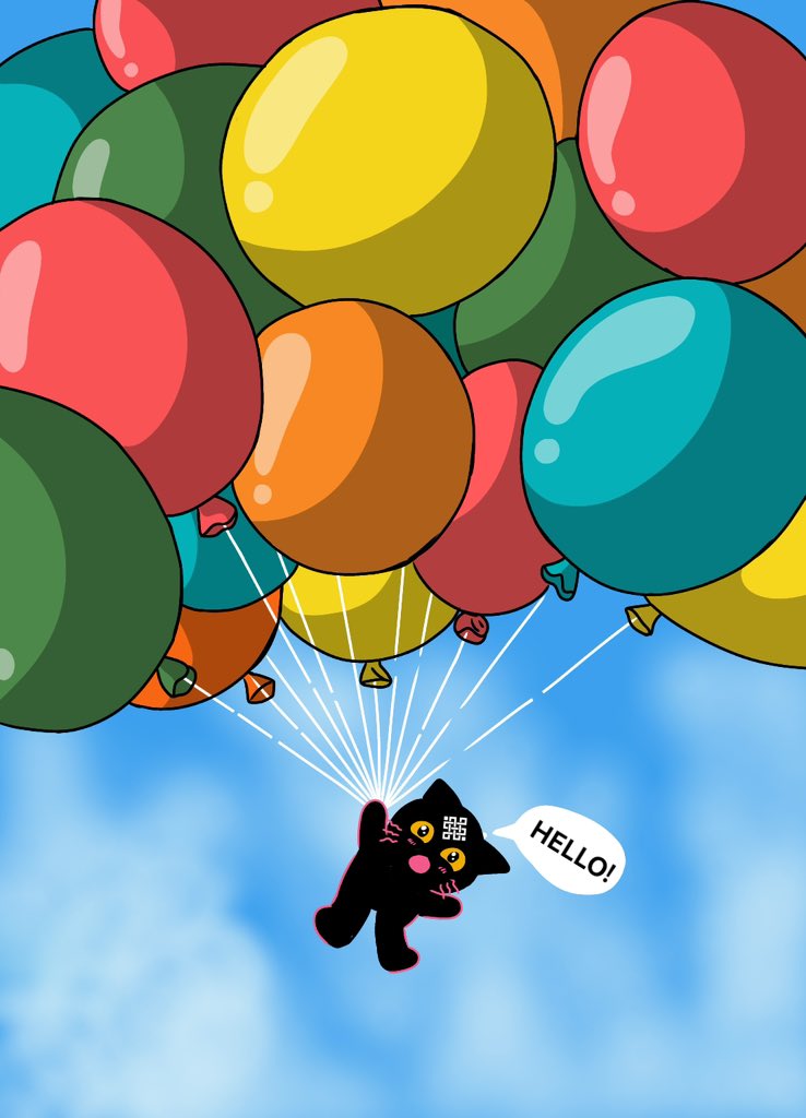 Floating in just to say hello 👋🎈
Light mood, bright colors, good energy up here 😺☁️