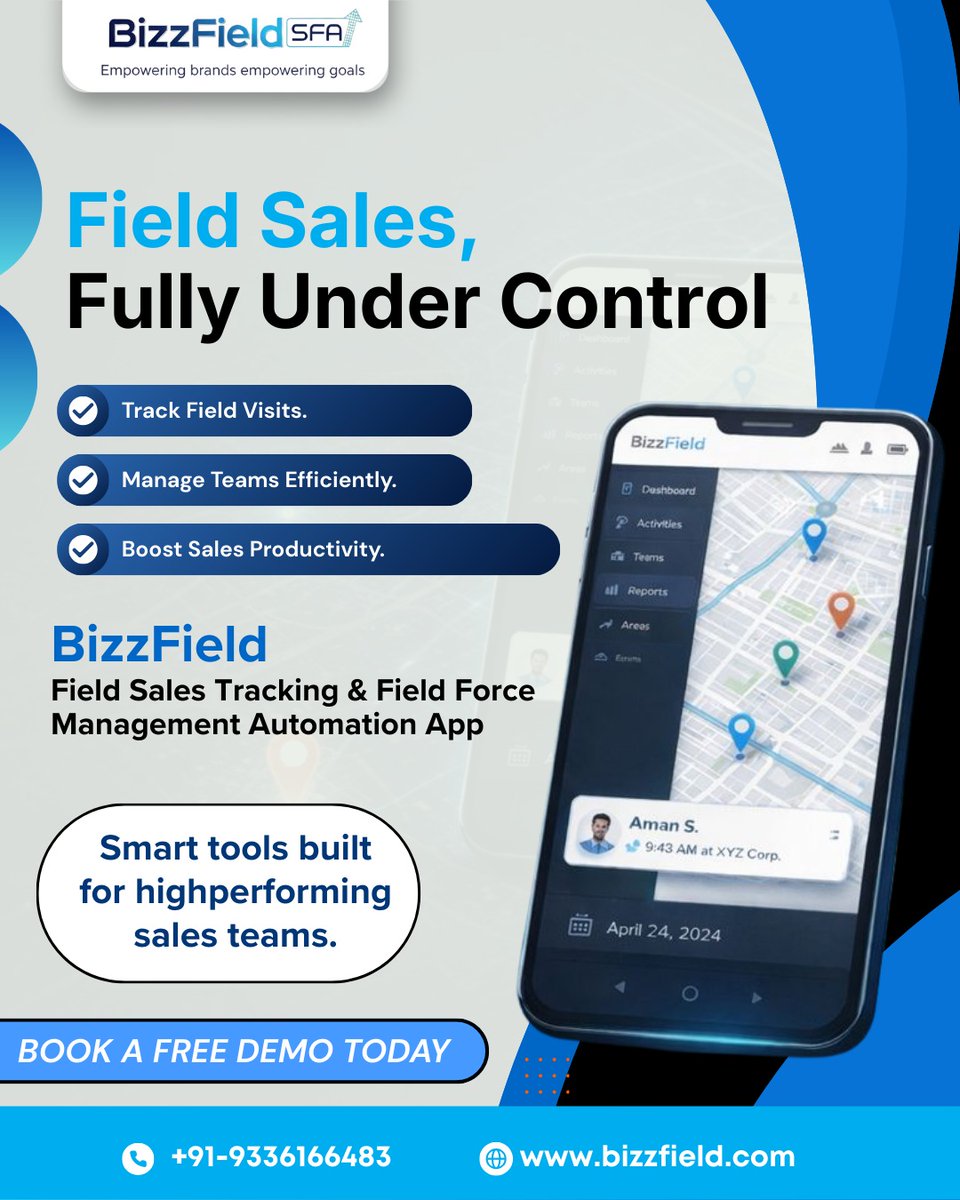 bizzfieldsfa's tweet photo. 📍 Field Sales, Fully Under Control

Track Field Visits.

Manage Teams Efficiently.

👉 Book a Free Demo Today
.
.
.
.
.
.
.

#Bizzfield #FieldSales #SalesTracking #FieldForceManagement #SalesAutomation #FieldForceAutomation #SalesTeamProductivity #SmartSelling #BusinessGrowth https://t.co/lhHheeOCsN