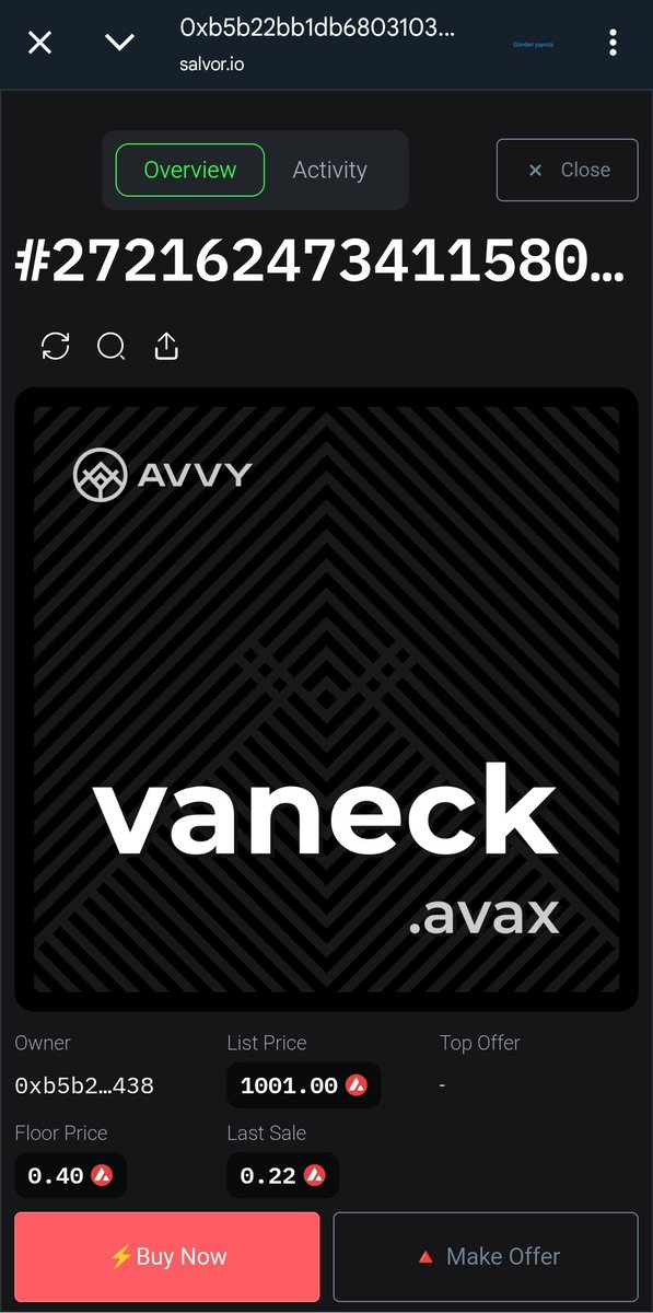 The premium VanEck #Avalanche🔺 blockchain #DomainForSale on <a href="/salvor_io/">Salvor 🚢🔺</a> trading platform. 

The link is below to buy or make an offer. 👇🏻👀

salvor.io/collections/0x…