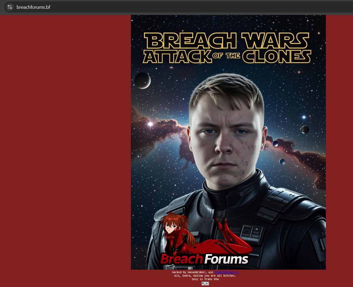 breachforums[.]bf appears to have been hacked by breachforums[.]cz, the clone wars continue.

Also, #Sevy is trans??????

<a href="/IntelOpsV3/">IntelOps</a> <a href="/DarkWebInformer/">Dark Web Informer</a> <a href="/FalconFeedsio/">FalconFeeds.io</a> <a href="/sentdefender/">OSINTdefender</a> <a href="/DailyDarkWeb/">Dark Web Intelligence</a>