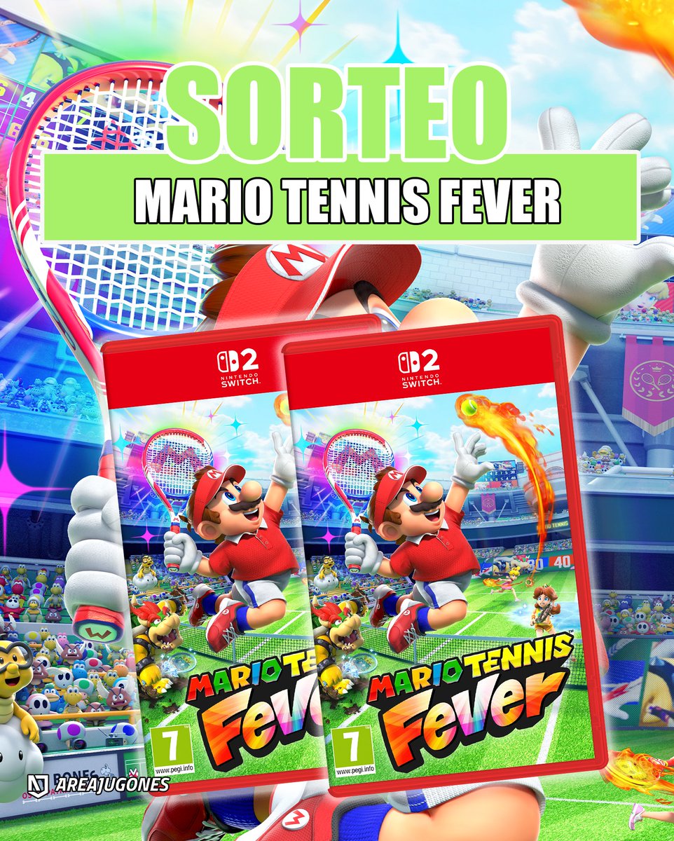 🏸🎾 SORTEO MARIO TENNIS FEVER

🎁 Gana una de los dos copias físicas para Nintendo Switch 2

1⃣ Sigue a <a href="/Areajugones/">Areajugones</a> 
2⃣ Haz RT
3⃣ Menciona a un amigo con el hashtag #FurorPorMarioTennis comentando con qué personaje jugarías