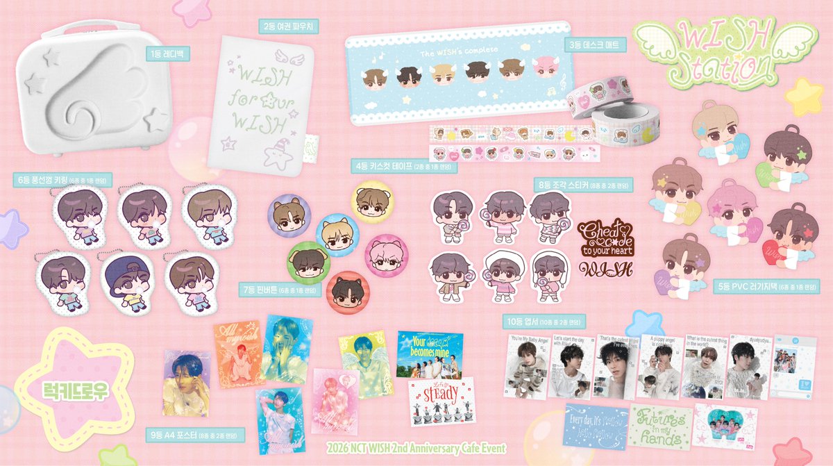 wish_lover_221's tweet photo. ☆

𝟮𝟬𝟮𝟲 𝗡𝗖𝗧 𝗪𝗜𝗦𝗛 𝟮𝗻𝗱 𝗔𝗻𝗻𝗶𝘃𝗲𝗿𝘀𝗮𝗿𝘆 𝗖𝗮𝗳𝗲 𝗘𝘃𝗲𝗻𝘁

☆*:.｡.꒰ঌ #꿈의_정거장 ໒꒱.｡.:*☆

#rt 추첨을 통해 1분께 원하시는 굿즈 1종을 보내드립니다.

★。＼｜／。★
       𝗠𝗗 𝗟𝗜𝗦𝗧
★。／｜＼。★

#꿈의_정거장
#이번역은_꿈의_정거장입니다
#NCTWISH #엔시티위시