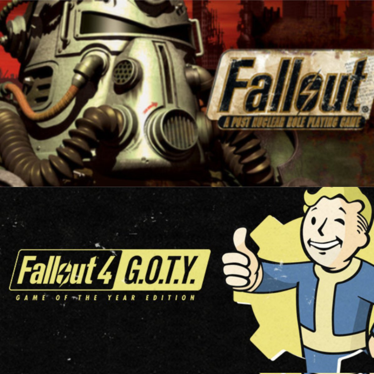 🎉 GIVEAWAY (STEAM) - US Only🎉

Fallout 1 &amp; Fallout 4: Game of the Year Edition

Like, retweet, follow. Bonus entry:  Comment your favorite video game franchise.