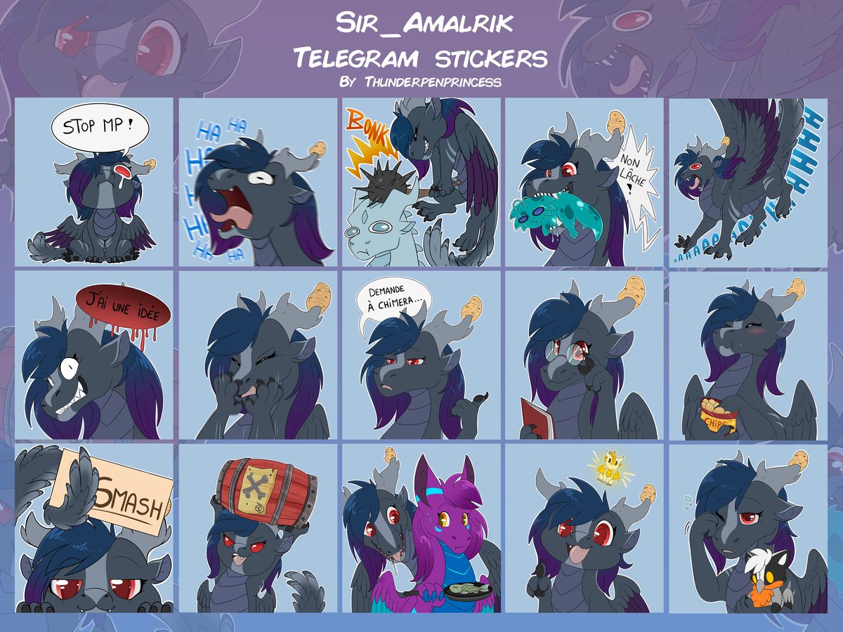 ThunderPenn's tweet photo. Nouvelle comish terminée avec un joli pack de stickers pour sire_amalrik 💖

#dragonart https://t.co/1btmZOc2RZ