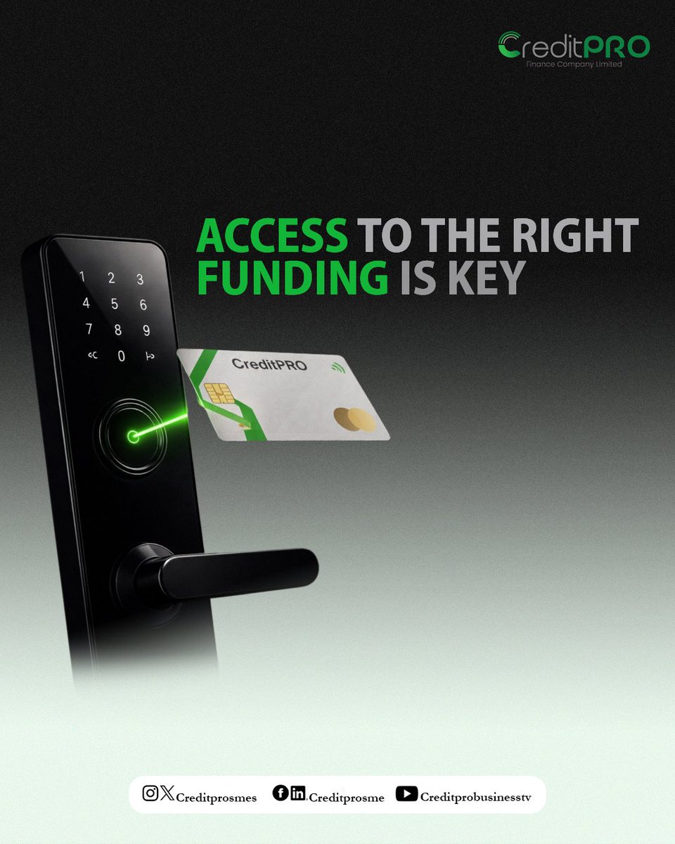 creditprosmes's tweet photo. Access to the right funding is key.
That’s how progress stays unlocked. https://t.co/A3G5SSjCjM
