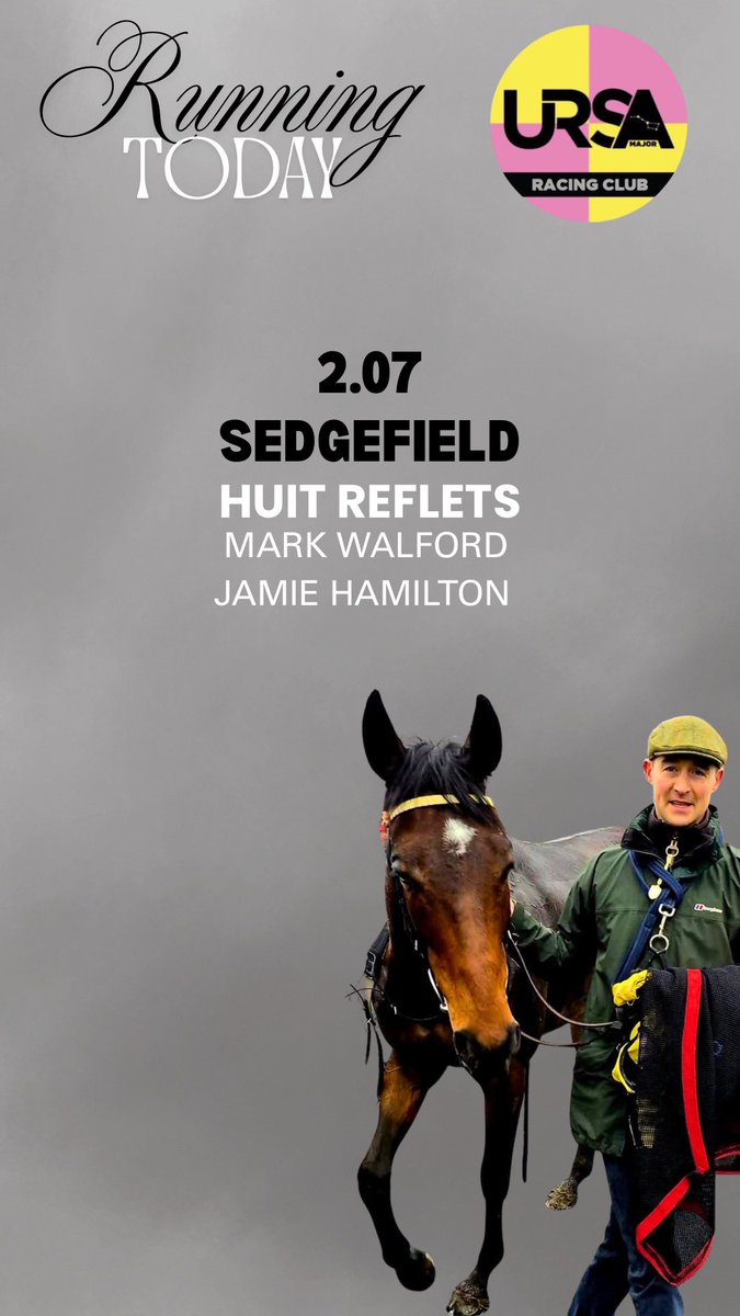 Our lovely Hugo is today’s runner

Huit Reflets looks to continue his run of placings <a href="/SedgefieldRace/">SedgefieldRacecourse</a> 

Good luck 🤞🏼