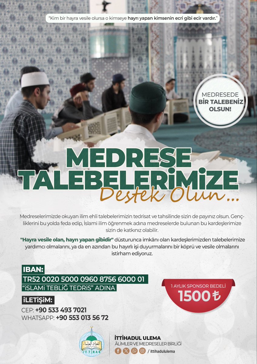 1 Aylık Sponsorluk Bedeli 1500₺