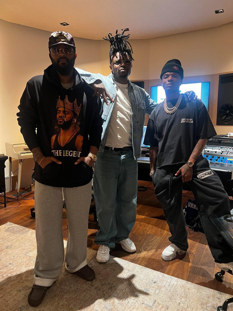Studio session in LA with Wizkid, Fally Ipupa &amp; Tresor. 🇺🇸🖤🦅