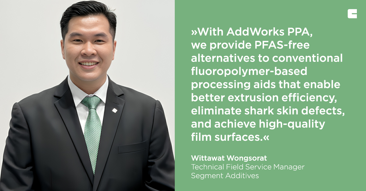 clariant's tweet image. 📣 Meet our experts tomorrow at #PLASTINDIA2026 in New Delhi and let’s add value to your formulations. Discover how our high-performance #additives help you stay ahead of regulatory demands while delivering performance where it matters most:
➕ AddWorks PPA – #PFASfree processing