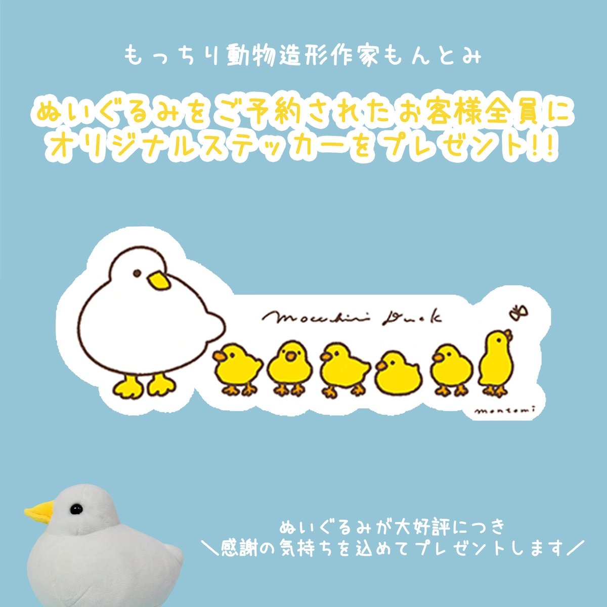 🪿嬉しいお知らせ🪿 ありがたいことに「もっちりアヒルのぬいぐるみ