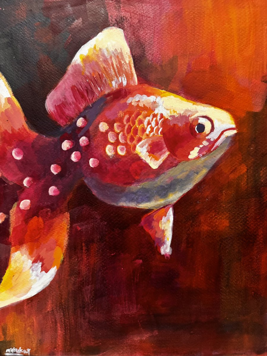 unoko1118's tweet photo. 『金魚(赤)』
F6 アクリルガッシュ
#art #acrylic #peint #アート #アクリル画 #絵の具 https://t.co/En3TRl6ABJ
