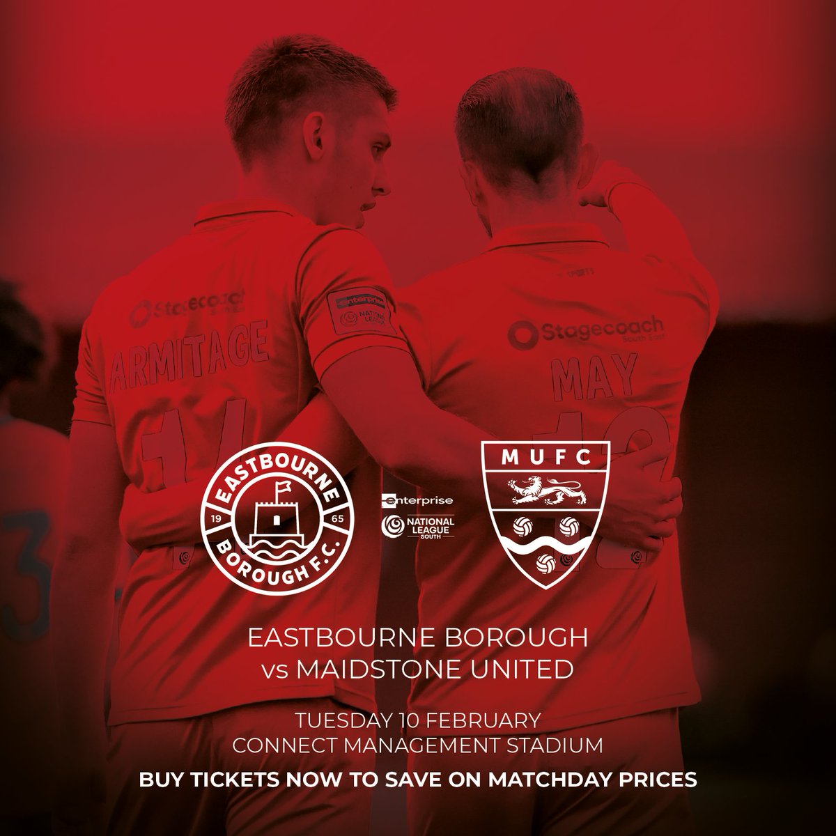 🎟️ Tickets for our next home game are now on sale as we welcome Maidstone United to Connect Management Stadium next Tuesday night! 🔜

Make sure you buy yours ahead of matchday to save with our pre-match prices!
🔗 eastbourneboroughfc.ktckts.com/event/eas2526h…