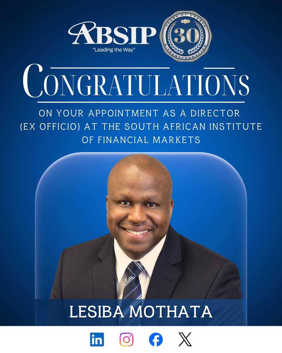 #ABSIPcongratulates, Lesiba Mothata, on his achievement!