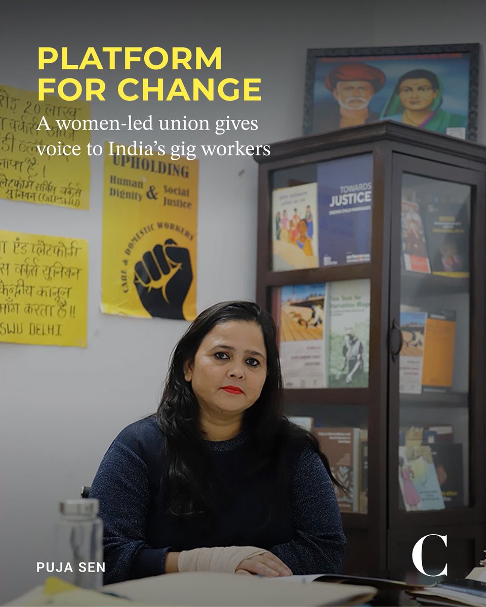 thecaravanindia's tweet photo. For women workers, the challenges of gig work extend far beyond wages and commissions. The GIPSWU organisers described complaints they had received from scores of women. Many spoke of the risks of entering customers’ homes alone—clients stripping in front of workers, refusing to pay, physically assaulting them—with little recourse in cases of harassment. 

Puja Sen (@psen9) reports: https://t.co/D8q6y2BQaw