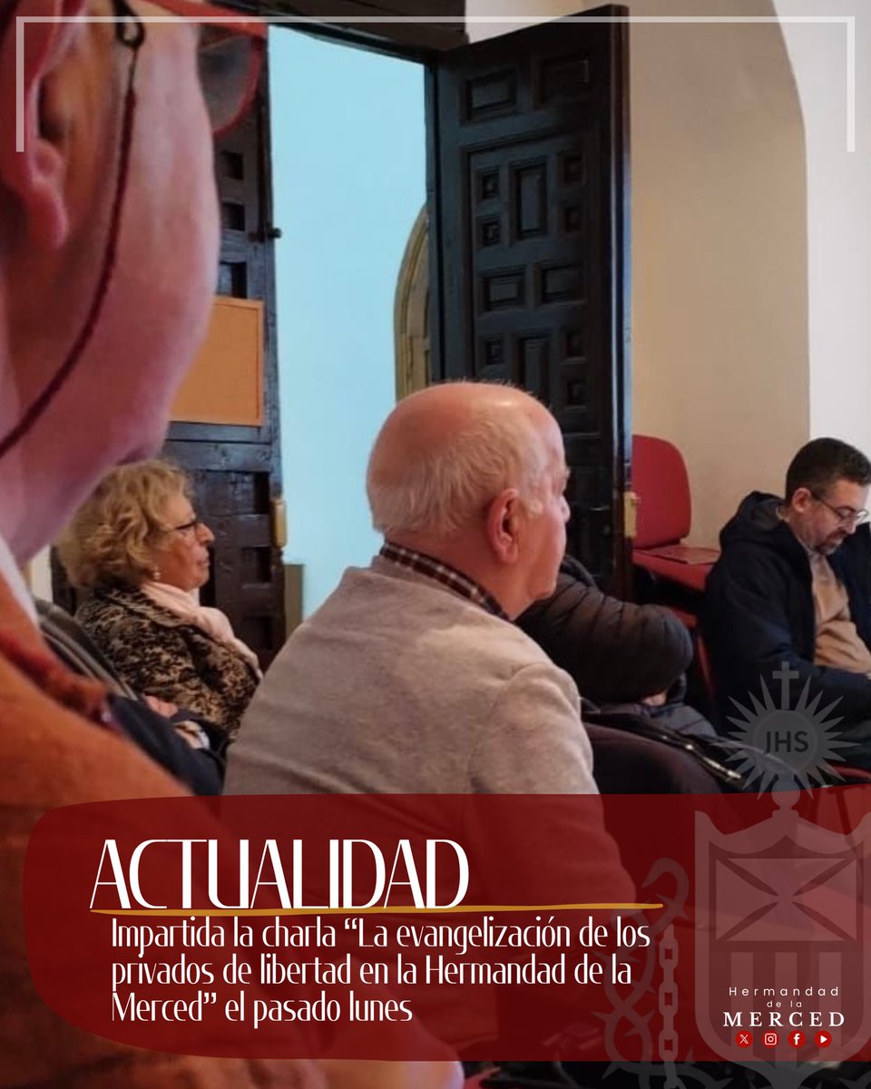 Hdad_Merced's tweet image. #𝑨𝑪𝑻𝑼𝑨𝑳𝑰𝑫𝑨𝑫 | Charla en Trinitarios sobre ‘La evangelización de los privados de libertad en la Hermandad de la Merced’