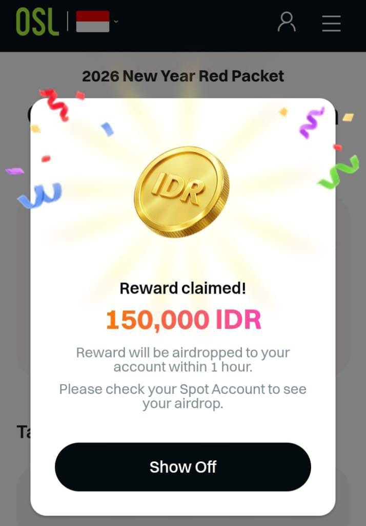 Memru OSL INDONESIA
Join event angpau nya ya

Deposit 260k
Trade all
Reward 150k
koinsayang.com/en/register?in…

Member Lama trade 3jt