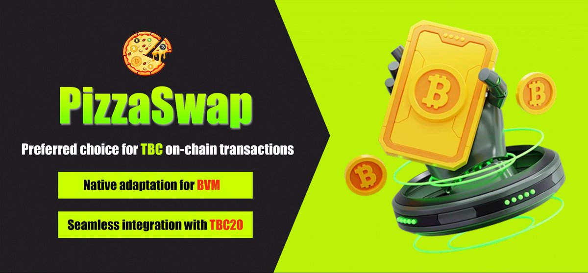 TBC_PizzaSwap's tweet photo. PizzaSwap: The preferred choice for TBC on-chain transactions! 🍕
✅ Native adaptation for BVM
✅ Seamless integration with TBC20
Level up your Bitcoin Layer-2 experience now! 🚀
#PizzaSwap #TBC #BVM #TBC20 #Bitcoin https://t.co/m2qQ5Mp8FF