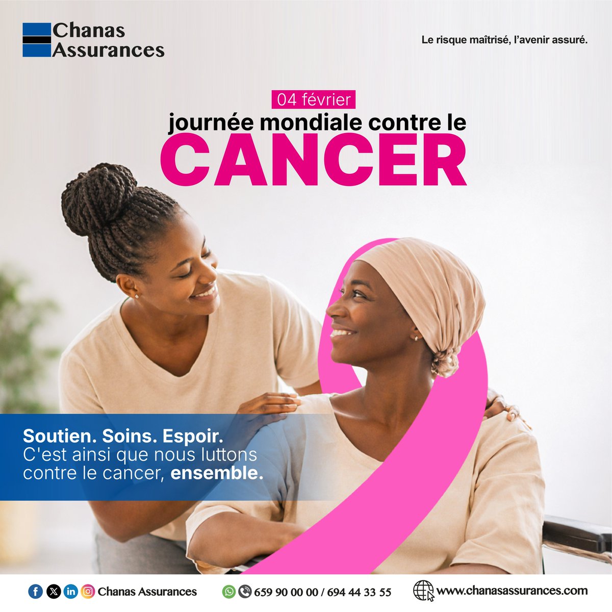 En cette Journée mondiale contre le cancer, rendons hommage aux survivants, soutenons les combattants et insufflons l'espoir.
Soutien, soins et espoir sont au cœur de notre mission. Ensemble, continuons à lutter pour un avenir plus serein.
#JournéeMondialeContreLeCancer #Health