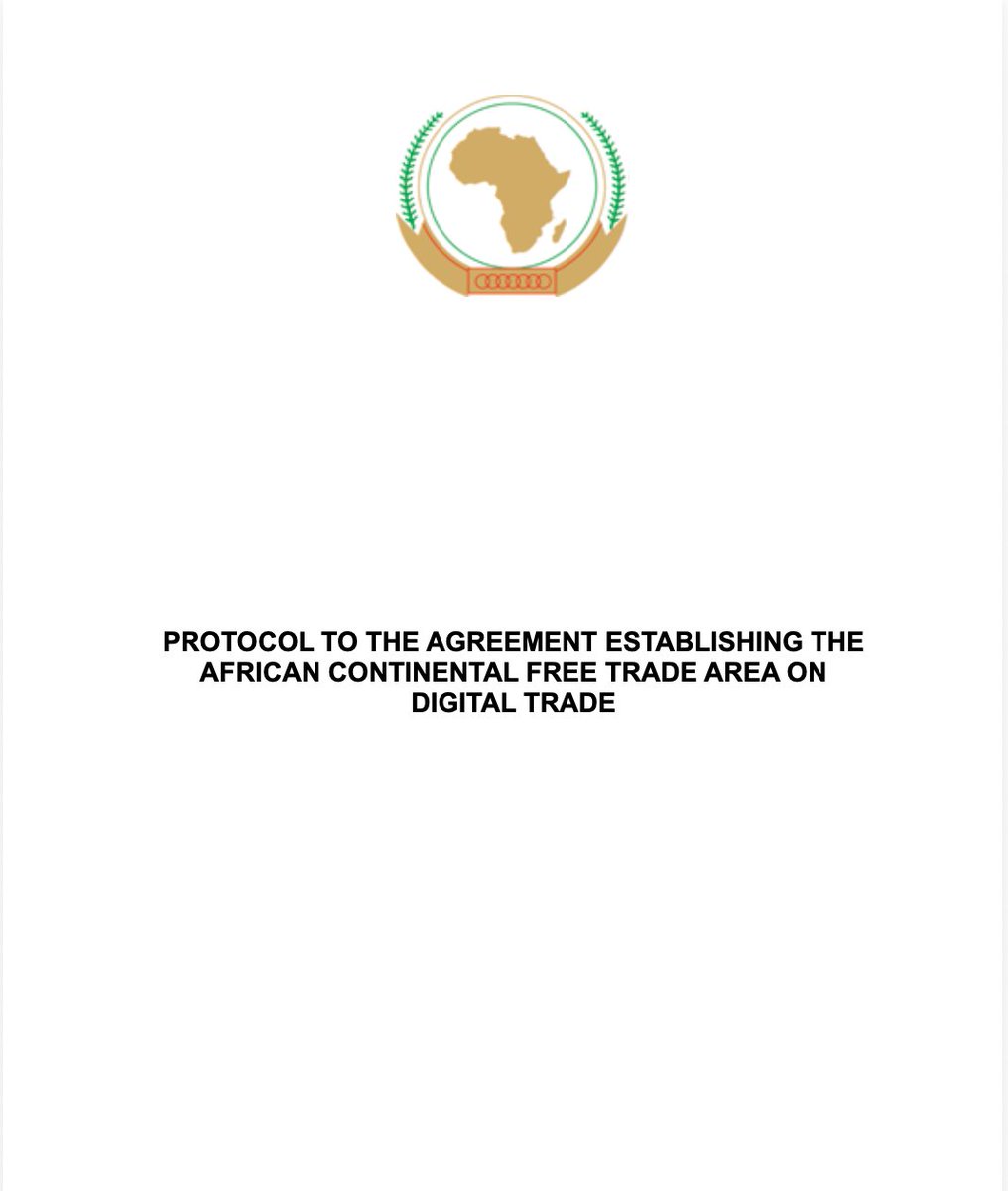 talkmorechidede's tweet photo. The #AfCFTA Protocol on Digital Trade bridges 55 regulatory markets into a single pan-African digital market, through #harmonisation, #standardisation, #digitisation &amp; #digitalisation. 
#AfCFTA 
#DigitalTrade 
#CreatingOneAfricanMarket https://t.co/oNzXLMEVt9