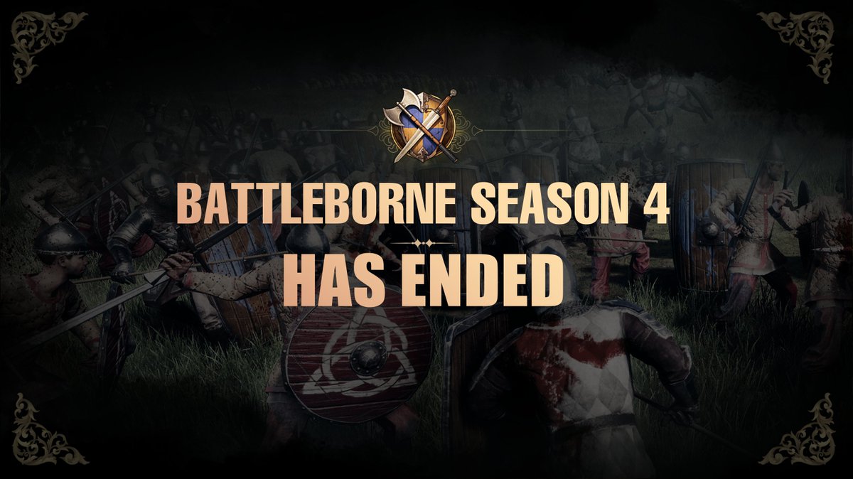 🏁 Battleborne Season 4 Has Ended 🏁

Season 4 is officially over - and what a run it was.
From intense Region Wars to last-minute leaderboard pushes, you showed what coordination, strategy, and commitment really look like.
🏆 Scores are locked
⚔️ Battles are settled
🎖️ Rewards