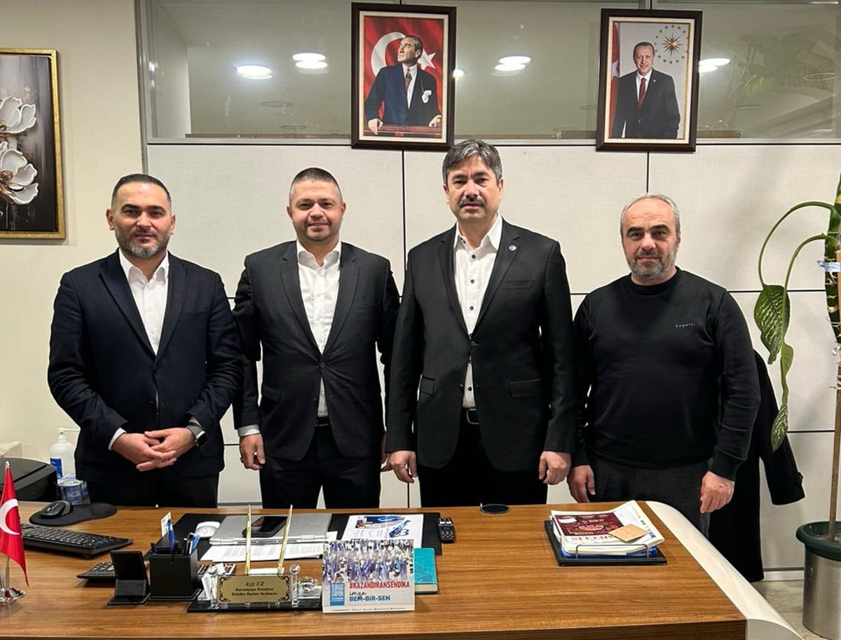 Genel Başkanımız
Levent Uslu

Bayrampaşa Belediyesi
Başkan Yardımcısı
[İstanbul 5 Nolu Şube önceki dönem başkanımız]
Aziz Uz’a hayırlı olsun ziyaretinde bulunarak istişareler gerçekleştirdi. 

<a href="/Bembirsen5/">Bem-Bir-Sen5</a>
<a href="/AzizUZ17/">Aziz UZ</a>
<a href="/emrahdemrci/">Emrah Demirci</a>
<a href="/bpasabelediyesi/">Bayrampaşa Belediyesi</a>