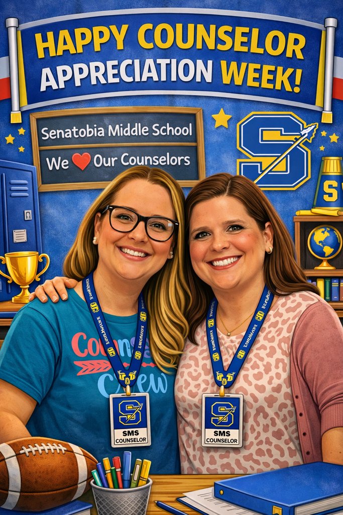 Happy Counselor Appreciation Week! 
We are grateful for our SMS counselors who support, encourage, and advocate for our middle school students every single day. Thank you for your dedication, compassion, and tireless work—both seen and unseen. You truly make a difference in SMSD!