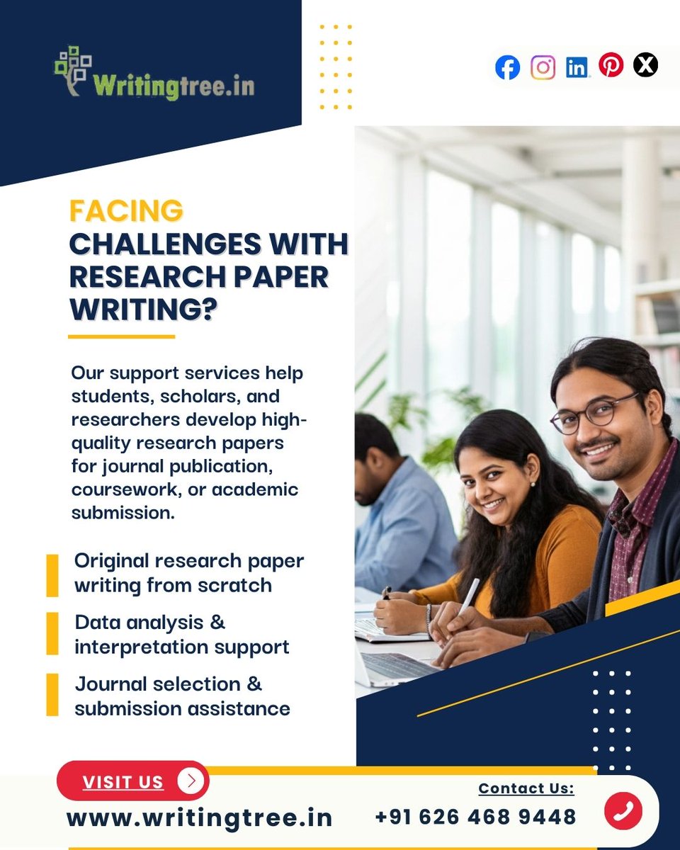 WritingTree1's tweet image. 𝗙𝗮𝗰𝗶𝗻𝗴 𝗰𝗵𝗮𝗹𝗹𝗲𝗻𝗴𝗲𝘀 𝘄𝗶𝘁𝗵 𝗿𝗲𝘀𝗲𝗮𝗿𝗰𝗵 𝗽𝗮𝗽𝗲𝗿 𝘄𝗿𝗶𝘁𝗶𝗻𝗴?

writingtree.in/research-paper…
wa.me/+916264689448

#Researchpaperwriting #researchpaperhelp #PhDResearch #ResearchWriting #ResearchPublication #thesisproject #PhDSupport #ResearchJourney
