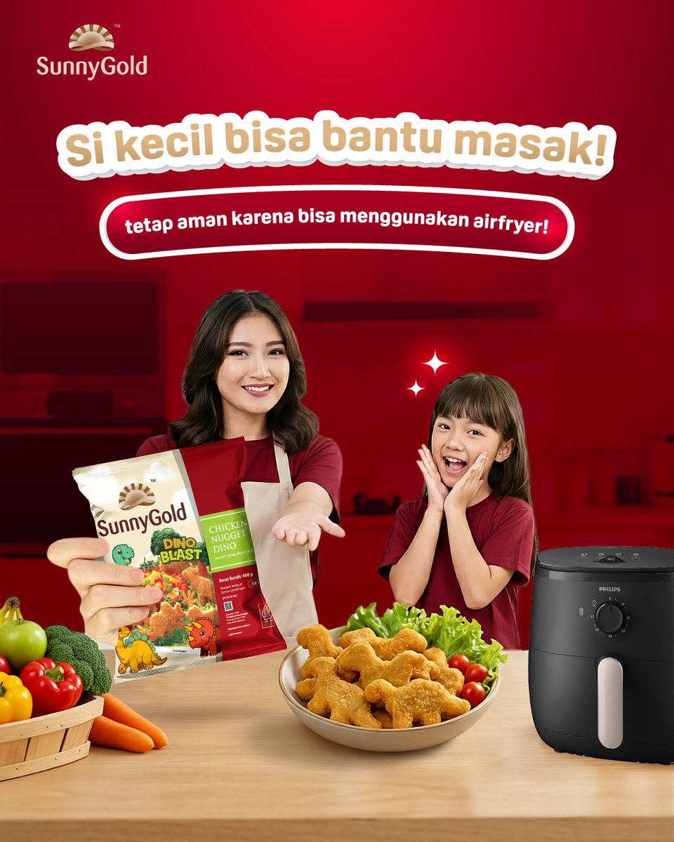 Si Kecil susah makan? Kalau pakai Sunny Gold Nugget Dino pasti Moms bisa terhindar dari drama ini deh Moms. Ajak si kecil untuk bantu masak juga moms, agar lebih semangat makannnya. 

#sunnygoldid #sunnygolddino #nuggetdino #dinosaurus #nuggetlucu