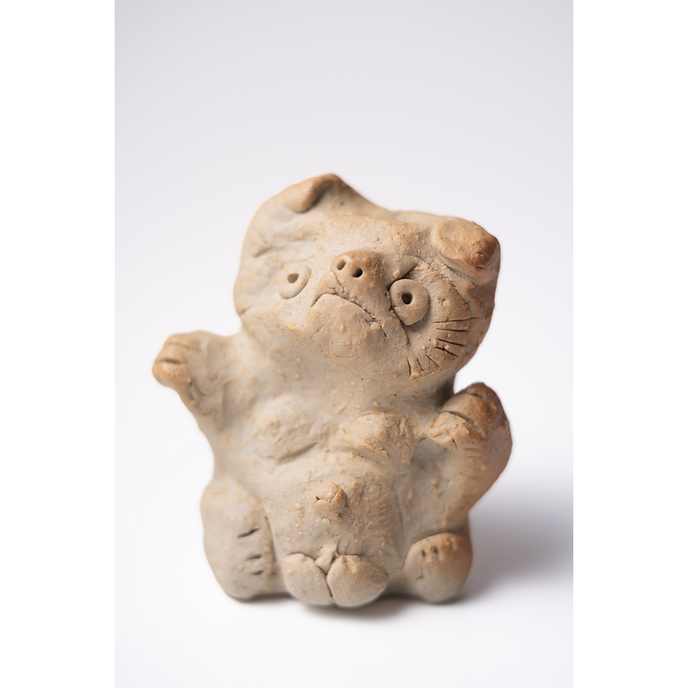 一輪差し／白釉鶴首／梶原二朗作／小石原焼