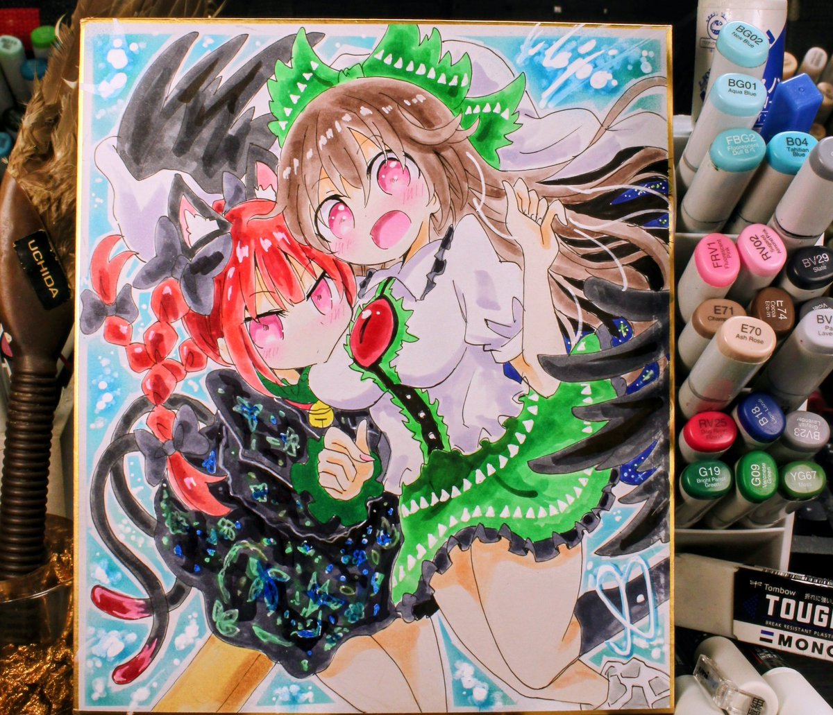 アナログ色紙 霊烏路空 火焔猫燐