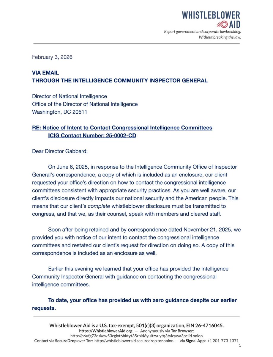 AlexandruC4's tweet image. BREAKING: The whistleblower's lawyer tells Tulsi Gabbard that he will go directly to Congress if she doesn't respond. He has Top Secret clearance.