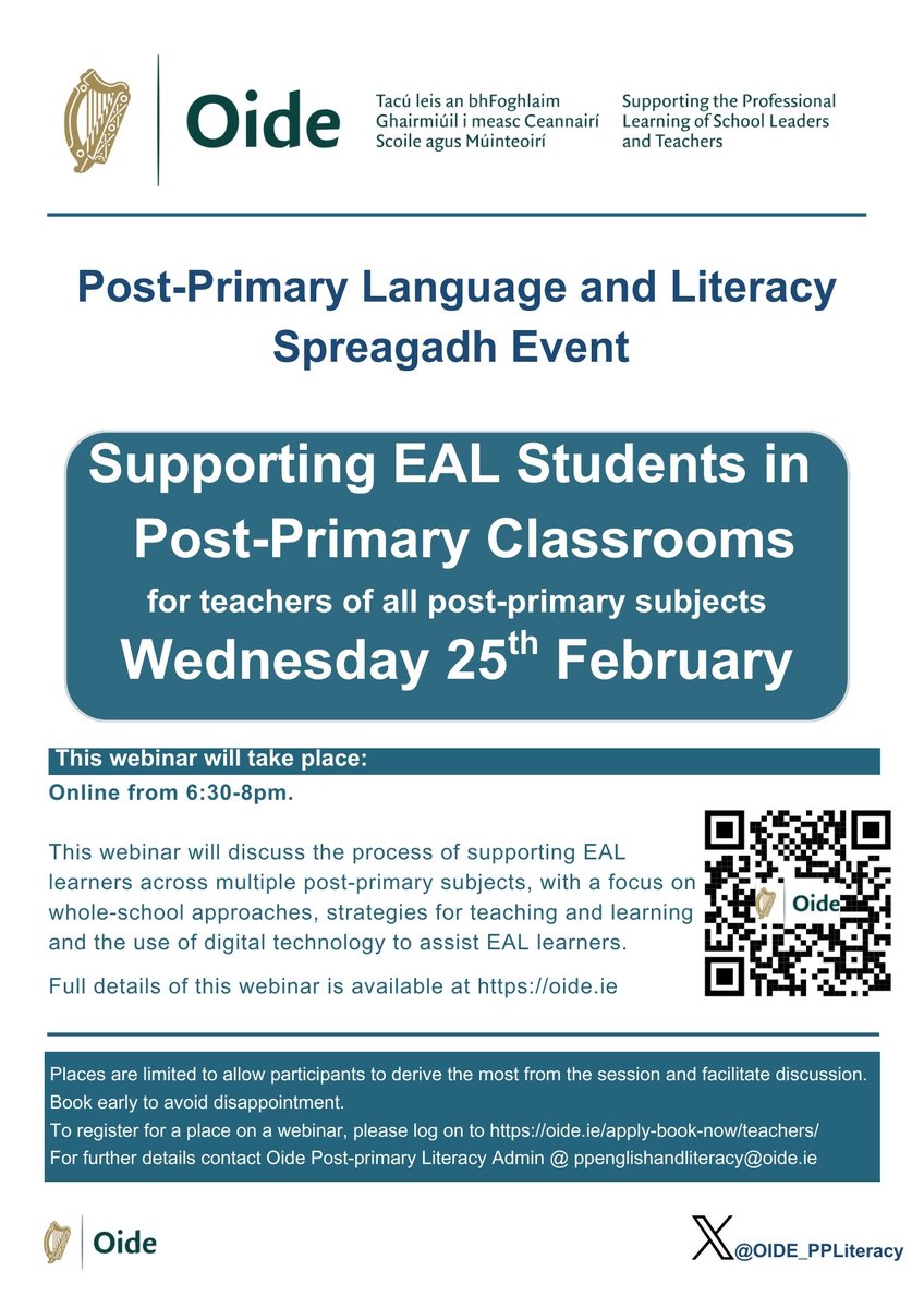 Oide Literacy Post-primary tweet media