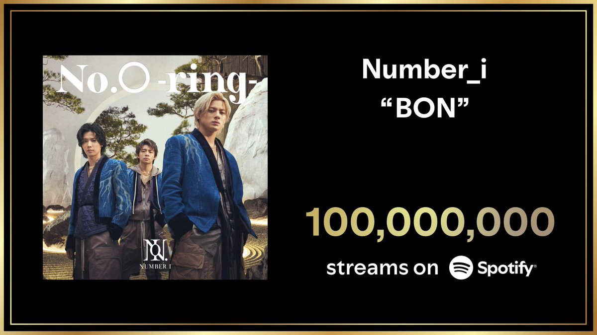 - ✨ - Congratulations - ✨ -

　　   ＼　\\　　　//　／
 　　Number_i "BON" が
 Spotifyで1億回再生を突破🎉
　　   ／　//　　　\\　＼

和×HIPHOPの世界観が中毒性抜群！
3人の非凡な才能を体感しよう🎶
spotify.link/ThisIsNumber_i

<a href="/number_i_offic/">Number_i official</a>
