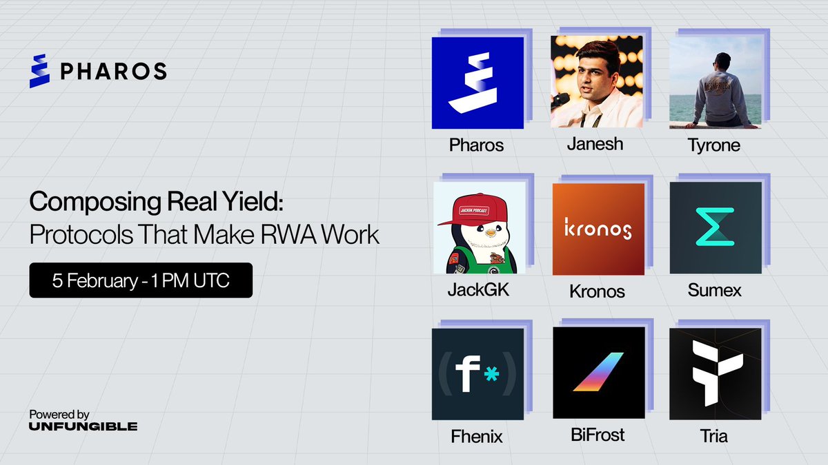 Join Pharos for Composing Real Yield: Protocols That Make RWA Work

⏰ Feb 5 | 1 PM UTC
🔗 x.com/i/spaces/1jMJg…

Discover how the market is shifting toward sustainable, revenue- and asset-backed yields with RWAs at the forefront, powered by specialized protocols converting