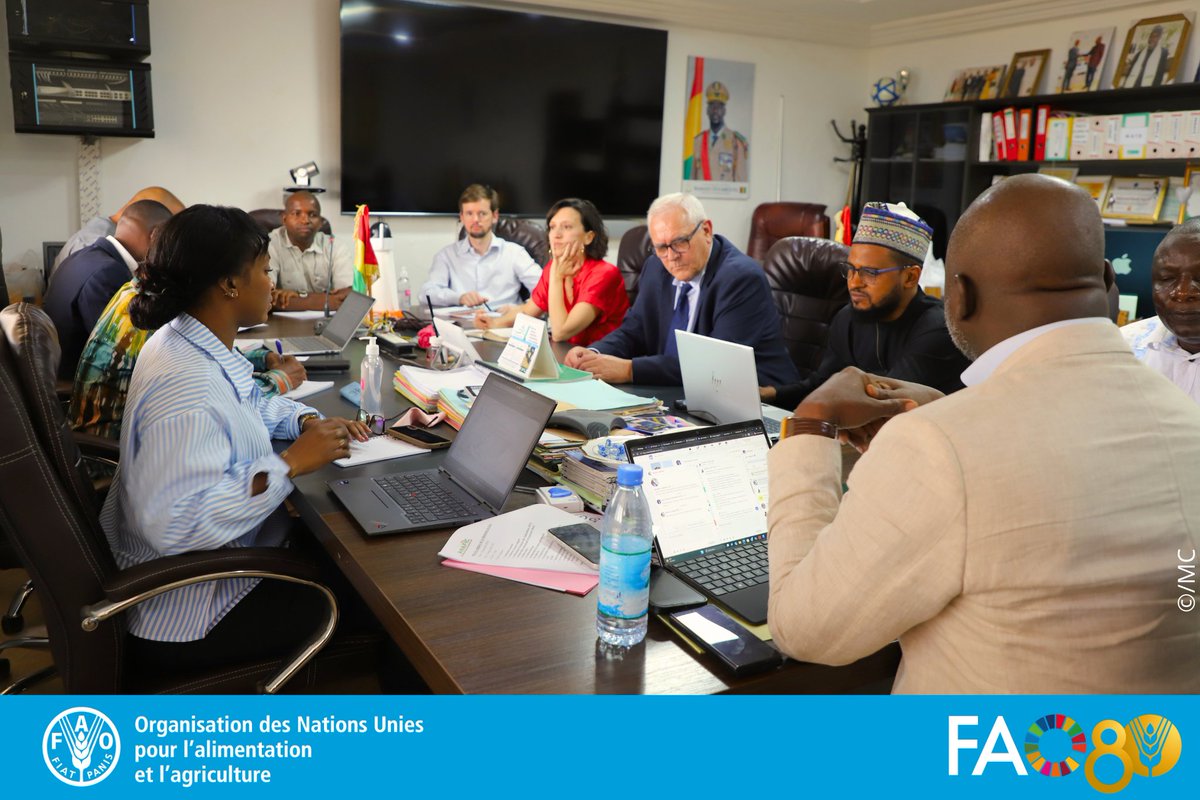 FAOGuinee's tweet photo. Pour mettre en œuvre le projet
Gestion intégrée des paysages dégradés, #FAOGN a reçu une mission internationale. Échanges avec #DNFF #SERPRO_CA #ANAFIC pour dynamiser la mise en œuvre sur le terrain, orienter les équipes & mettre en place un plan de mise en œuvre accéléré
#ODD https://t.co/Lo9xo1jyyj