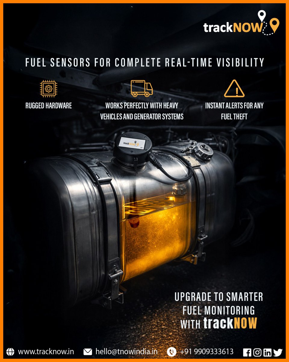 trackNOW_in's tweet image. Fuel loss is invisible—until it hits your bottom line. 
Get complete real-time fuel visibility, instant theft alerts, and rugged performance for heavy vehicles and generators.
👉Upgrade to smarter fuel monitoring with trackNOW. Contact us today.

#trackNOW #FuelMonitoring