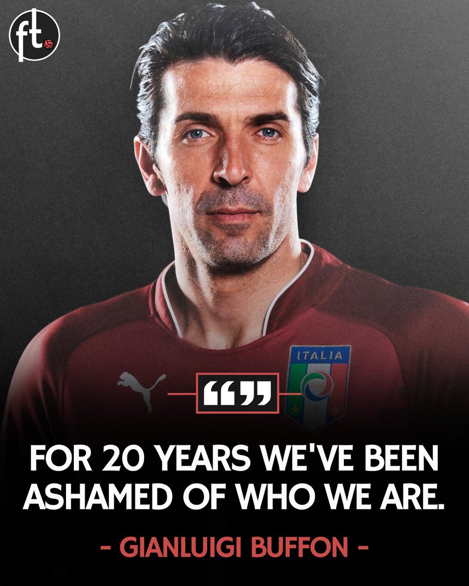 🇮🇹🗣️ Gianluigi Buffon: "For 20 years we've been ashamed of who we are. 

For 20 years, I’ve felt like we have to play like Spain—we’ve abandoned our history. And because of that, talent has disappeared. Players like Ciro Ferrara, Fabio Cannavaro... today we’d be embarrassed to