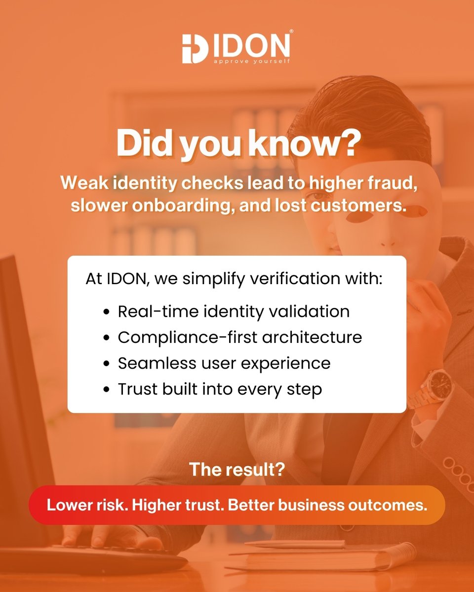 IdonApp's tweet photo. IDON makes verification one less thing to worry about.

#HotelOperations #DigitalCheckIn #IDON #HospitalityTech #TimeSaved #IDON #IdentityTheft #KYCVerification #DigitalSecurity #HotelTech #DataPrivacy #FraudPrevention #DigitalIndia #SmartHotels #TravelExperience #fyp #startup https://t.co/Pk1Kuf0obA