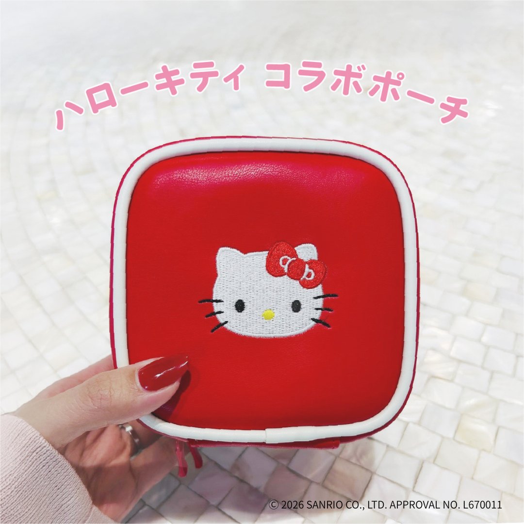 サンリオ 三井住友 カード コラボ ポーチ キティ ハローキティ コラボポーチのご紹介❤️ ＼ 真っ赤なポーチで真ん中に