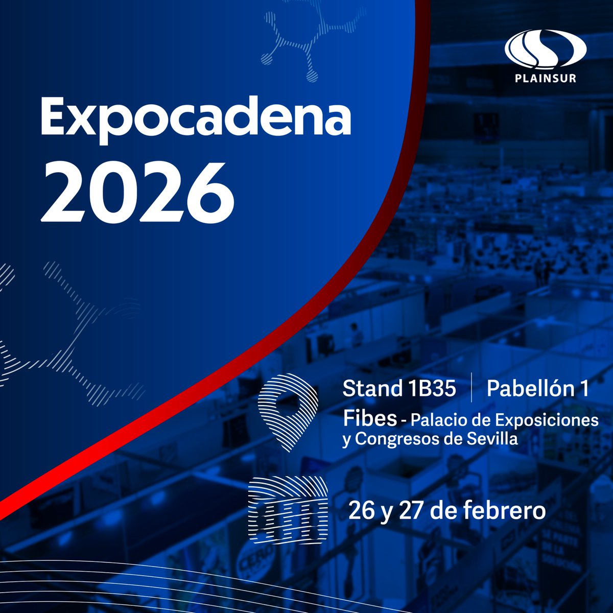 plainsur's tweet photo. 🚀¡Nos vemos en Expocadena 2026!
Estaremos presentes en la feria privada de ferretería y suministro industrial de #EHLIS, que este año se celebra en Sevilla, en @fibesevilla  

📅26 y 27 de febrero
📍Stand 1B35, pabellón 1, Fibes - Palacio de Exposiciones y Congresos de Sevilla https://t.co/rZxbB1cGeT